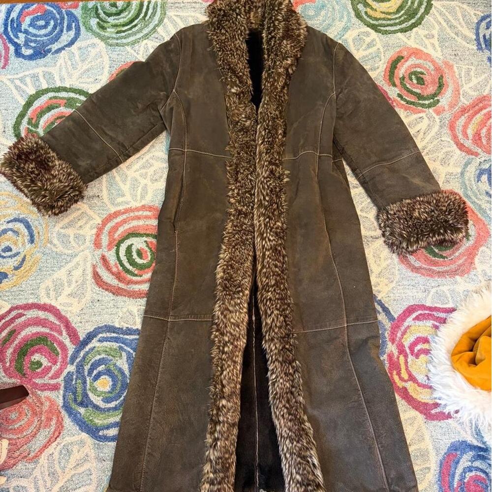 Vintage brown suede leather penny